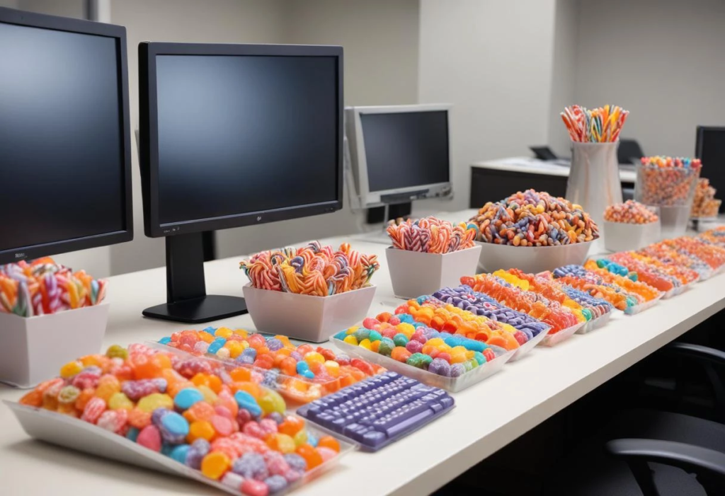 pikaso_texttoimage_entreprise-candies-at-work-office-desk-computer